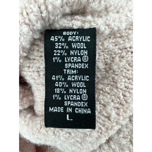 MODA International (L) Pink Boucle Knit WOOL Blend Cowl Neck Sweater - Picture 6 of 7